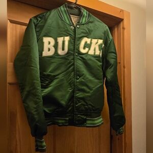 Vintage BUCKS STARTER Green Bomber Varsity Jacket